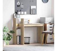 vidaXL Escritorio Compacto Minimalista con Dos Estantes Roble de Sonoma Madera Ensamblada Ideal para Oficina o Estudio. Mesas Modernas Que Ahorra Espacio Contemporáneas.