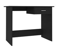 vidaXL Escritorio de Contrachapada Casa Hogar Bricolaje Decoración Diseño Estilo Mobiliario Mueble Mesa Buró Pupitre Estudio Oficina 100x50x76cm Negro
