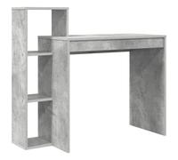 vidaXL Escritorio de Escritura Minimalista Compacto de con Dos Estantes Gris Concreto de Madera de Calidad Oficina en Casa o Estudio. Estación de Trabajo para Computadora Estilosa y qu