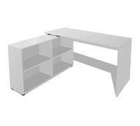 vidaXL Escritorio de Esquina 4 Estantes Blanco