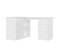 vidaXL Escritorio de Esquina de Ordenador Trabajo Estudio Ejecutivo Oficina Despacho Mueble Duradera Robusta Estable de Madera Contrachapada Blanco