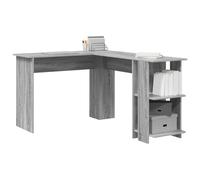 vidaXL Escritorio de Esquina Gris Sonoma 140 x 113,5 x 75 cm, Escritorio Moderno en Esquina, estación de Trabajo L, Ahorra Espacio y Tiene Almacenamiento, ergonómico para casa