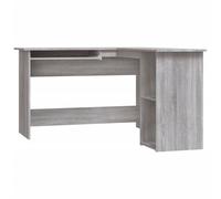vidaXL Escritorio de esquina Madera contrachapada Gris 120x140x75 cm