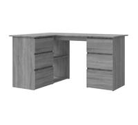 vidaXL Escritorio de Esquina Mesa Oficina Muebles Ordenador Estudio Despacho Almacenamiento Estantería Hogar Casa Contrachapada Gris Sonoma