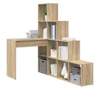 vidaXL Escritorio de Esquina Roble Sonoma 101,5 x 149,5 x 149,5 cm, Escritorio para Oficina en casa, Mesa en L Moderna, Espacio Compacto para computadora, Almacenamiento Multifuncional