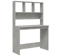 vidaXL Escritorio de estantes contrachapada Gris hormigón 102x45x148cm