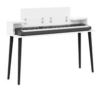 vidaXL Escritorio de Estudio Blanco 130 x 36 x 19,5 cm, Escritorio Musical Rectangular Moderno, Espacio Creativo para músicos, Ideal para tu hogar