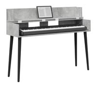 vidaXL Escritorio de Estudio Gris Hormigón 152 x 40 x 19,5 cm, Escritorio Moderno Rectangular para producción Musical, grabación y Espacios creativos, diseño de Madera Funcional