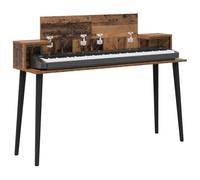vidaXL Escritorio de Estudio Madera Envejecida 152 x 36 x 19,5 cm, Escritorio Musical Rectangular Moderno, Espacio Creativo para músicos, Ideal para tu hogar