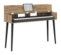 vidaXL Escritorio de estudio Artisan Oak 152 x 40 x 19,5 cm, madera de ingeniería, moderno, rectangular, escritorio de estudio para producción musical, grabación y espacios de trabajo creativos