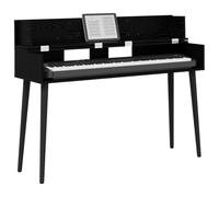 vidaXL Escritorio de Estudio Roble Negro 130 x 40 x 19,5 cm, Escritorio Moderno Rectangular para producción Musical, grabación y Espacios creativos, diseño de Madera Funcional