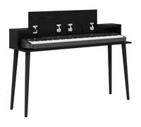 vidaXL Escritorio de Estudio Roble Negro 152 x 36 x 19,5 cm, Escritorio Musical Rectangular Moderno, Espacio Creativo para músicos, Ideal para tu hogar