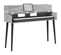 vidaXL Sonoma - Escritorio de estudio gris de 110 x 40 x 19,5 cm, madera de ingeniería, moderno, rectangular, para producción musical, grabación y espacios de trabajo creativos, diseño de madera de
