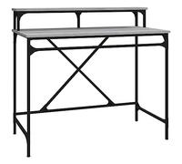 vidaXL Escritorio de Hierro y contrachapada Gris Sonoma 100x50x90 cm