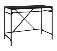 vidaXL Escritorio de Hierro y Madera contrachapada Negro 100x50x75 cm, Escritorio de Oficina, Mesa de Estudio, Muebles de Oficina de casa
