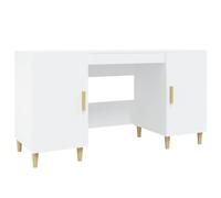 Vidaxl Escritorio De Madera Contrachapada Blanco 140x50x75 Cm