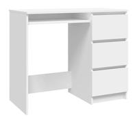 vidaXL Escritorio de madera contrachapada blanco 90x45x76 cm