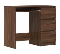 Escritorio De Madera Contrachapada Roble Marrón 90x45x76 Cm Vidaxl