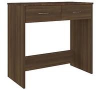 vidaXL Escritorio Mesa de Consola Pasillo Oficina Vestíbulo Ordenador Despacho Estudio Lectura Auxiliar Madera Contrachapada Marrón Roble 80x40x75 cm