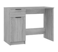 vidaXL Escritorio de Oficina Trabajo Estudio Ordenador Mueble Cajones Despacho Almacenamiento Decorativo Madera Contrachapada Gris Sonoma