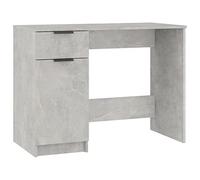 vidaXL Escritorio de Oficina Trabajo Estudio Ordenador Mueble Despacho Cajones Almacenamiento Decorativo Madera Contrachapada Gris Hormigón