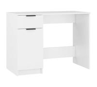 vidaXL Escritorio para oficina de madera contrachapada blanco 100x50x75 cm