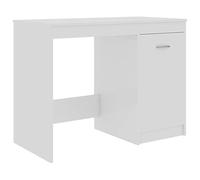 vidaXL Escritorio de Ordenador Despacho Ejecutivo Oficina Estudio Robusto Estable Simple Contrachapada Blanco Brillante 100x50x76 cm
