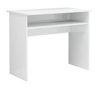 vidaXL Escritorio de Ordenador Estudio Ejecutivo Oficina Despacho Mueble Duradera Robusta Estable de Madera Contrachapada Blanco Brillante 90x50x74 cm