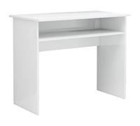 vidaXL Escritorio de Ordenador Estudio Ejecutivo Oficina Despacho Mueble Duradera Robusta Estable de Madera Contrachapada Blanco Brillante 90x50x74 cm
