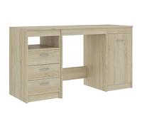 vidaXL Escritorio de Ordenador Estudio Lugar de Trabajo Despacho Extensible Mueble de Oficina Duradera y Robusta de Madera Contrachapada Roble Sonoma