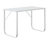 vidaXL Escritorio de Ordenador Oficina Despacho Estudio Casa Computadora Trabajo Mesa Auxiliar Estable Madera Contrachapada Blanco 110x60x73 cm
