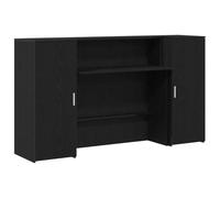vidaXL Escritorio de recepción Roble Negro 180x50x103,5 cm Madera de ingeniería