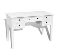 vidaXL Escritorio Elegante con 5 Cajones Blanco Mesa Ordenador Mueble Oficina