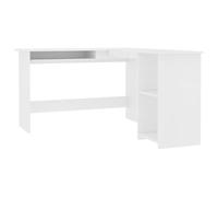 vidaXL Escritorio en Forma de L Mesa de Esquina de Ordenador Esquinera Despacho Ejecutivo Oficina Estudio Robusto y Estable Contrachapada Blanco
