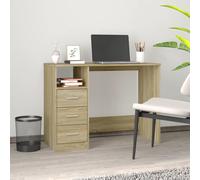 vidaXL Escritorio con cajones de madera contrachapada Sonoma 102x50x76 cm