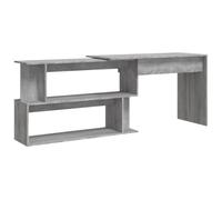 Vidaxl Escritorio Esquina Madera Contrachapada Gris Sonoma 200x50x76cm