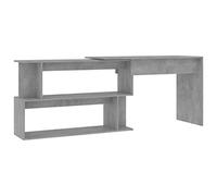 vidaXL Escritorio Esquinero de Ordenador Estudio Ejecutivo Oficina Despacho Mueble Duradera Robusta Estable de Madera Contrachapada Gris Hormigón