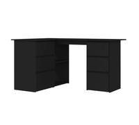 vidaXL Escritorio Esquinero de Ordenador Estudio Ejecutivo Oficina Despacho Mueble Duradera Robusta de Madera Contrachapada Negro 145x100x76 cm