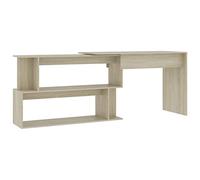 vidaXL Escritorio Esquinero Mesa Trabajo Estudio Muebles de Oficina Despacho Ordenador Decoración Capacidad de Almacenaje Contrachapada Roble Sonoma