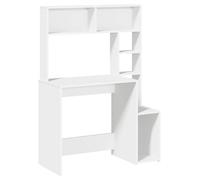 vidaXL Escritorio estantes Madera contrachapada Blanco 100x45x140 cm