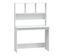 Vidaxl Escritorio Estantes Madera Contrachapada Blanco 102x45x148 Cm