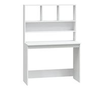 vidaXL Escritorio estantes Madera contrachapada Blanco 102x45x148 cm