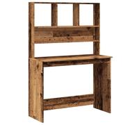 vidaXL Escritorio estantes Madera ingeniería Envejecida 102x45x148 cm, Escritorio de Oficina, Mesa de Estudio, Escritorio de pie