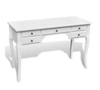 vidaXL Escritorio francés de Madera con Patas curvadas y 5 cajones