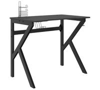 vidaXL Escritorio para juegos con patas en forma K Negro 90x60x75 cm