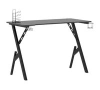 vidaXL Escritorio Gaming con Patas Forma Y Mesa Juegos Oficina Despacho Estudio Jugador Ordenador Computadora Trabajo Negro 110x60x75cm