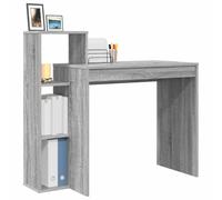 vidaXL Escritorio Compacto Minimalista con Tres Estantes Flotantes Gris Sonoma MDF Oficina en Casa o Estudio Mesa Contemporánea Que Ahorra Espacio Estante