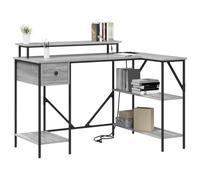 vidaXL Escritorio Gris Sonoma 120 x 79 x 86,5 cm Madera de ingeniería, Escritorio Moderno Rectangular, con luz Ajustable, diseño Minimalista, Espacio Amplio y fácil instalación