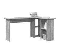 vidaXL Escritorio Gris Sonoma 142 x 102 x 73 cm Madera de ingeniería | Tiene un montón de compartimentos para mantener todo ordenado, Su estilo encaja perfecto en cualquier oficina, Hecho de MDF,