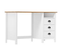 Vidaxl Escritorio Hill Con 3 Cajones Madera De Pino 120x50x74 Cm